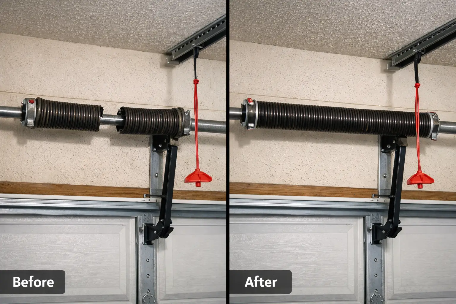 Garage Door Spring Before and After